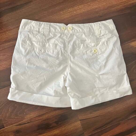 American Eagle Outfitters Women's White Denim Cuffed Shorts - Picture 2 of 6